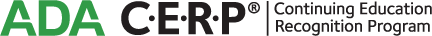 Logo for the American Dental Association's Continuing Education Recognition Program