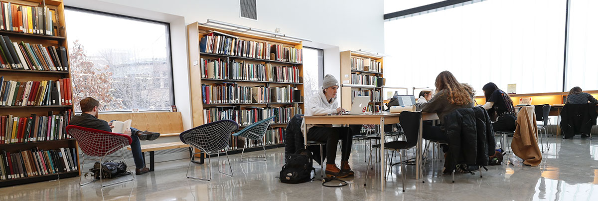 students study in a library