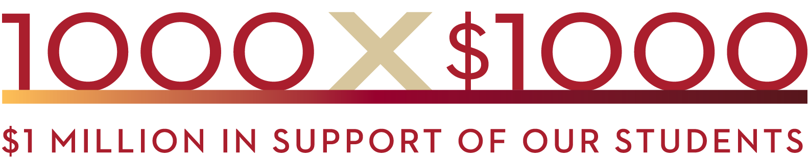 1000 x $1000 - $1 million in support of our students