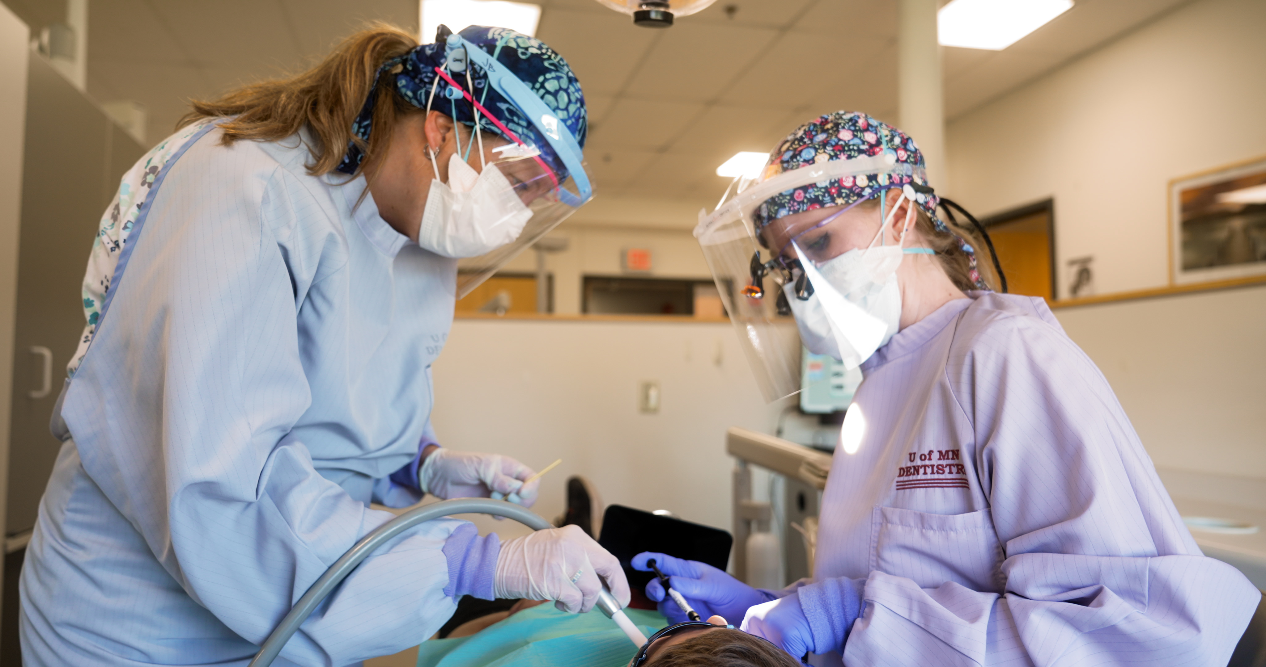 A student and provider provide care at Hibbing Community College Dental Clinic