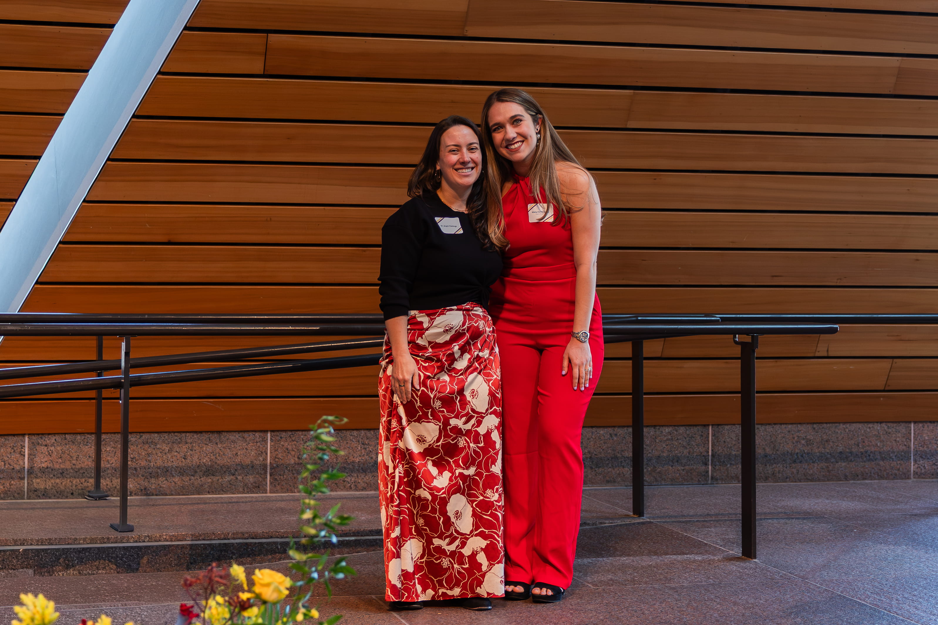 Outreach awardee Mari Ferrer-Lugo poses with Angie Hastings