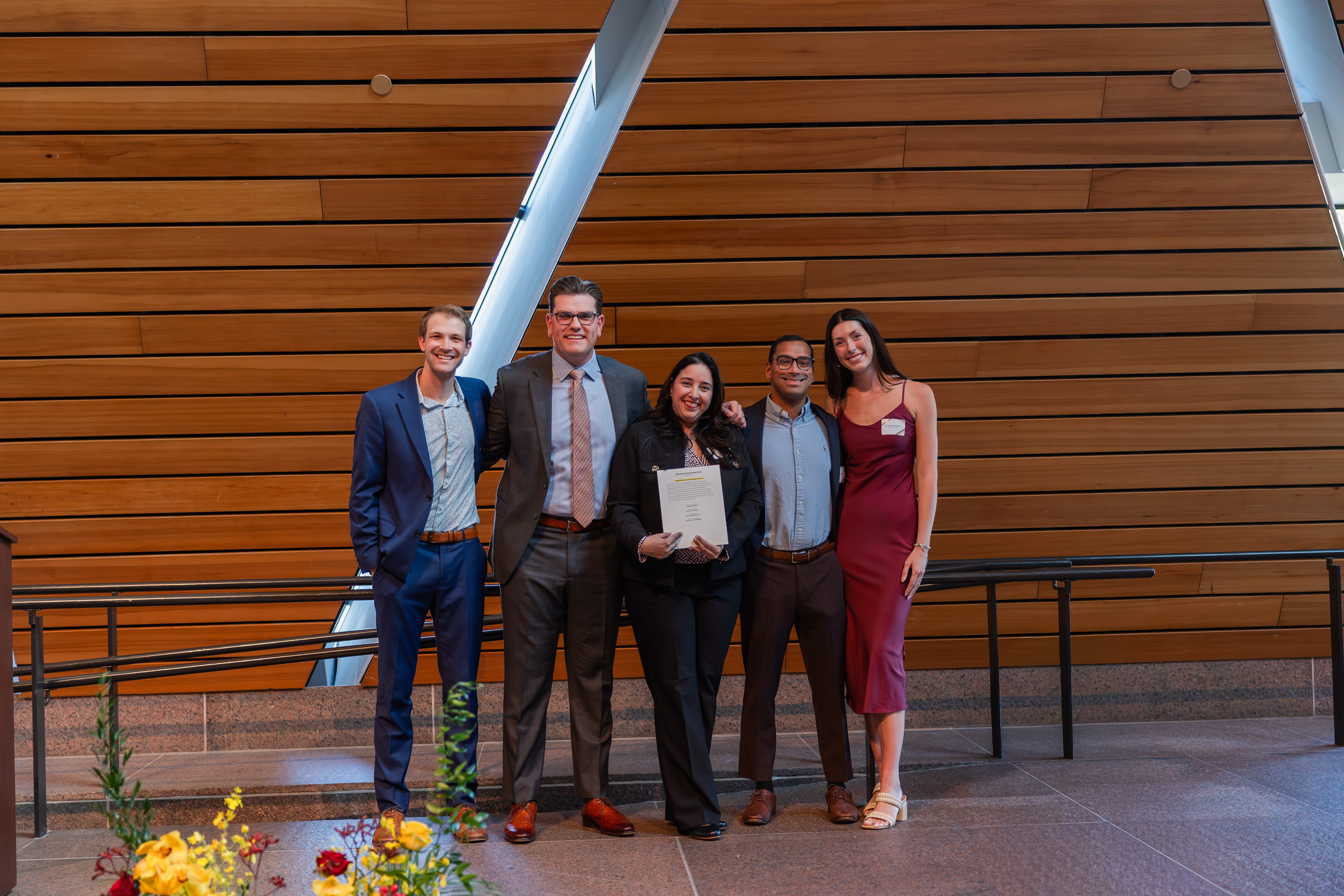 Endodontics award winners pose with Carolina Rodriguez
