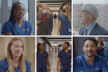 Six images of School of Dentistry students and donors