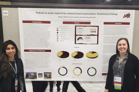 Neha Sethi and Jessica Lellettier present their poster at ADEA