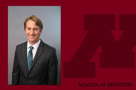 Headshot of Erik Solberg on a School of Dentistry branded header