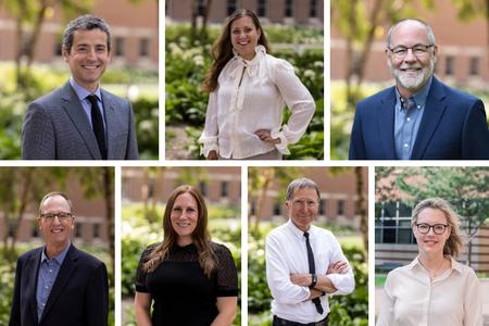 Collage of headshots of Augusto Sadarriaga, Kristine Krafts, Ernest Martin, Gary Hildebrandt, Rachel Uppgaard, Michelle Arnett, and Mike Madden