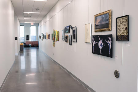 Picture in hallway of HSEC showcasing art.
