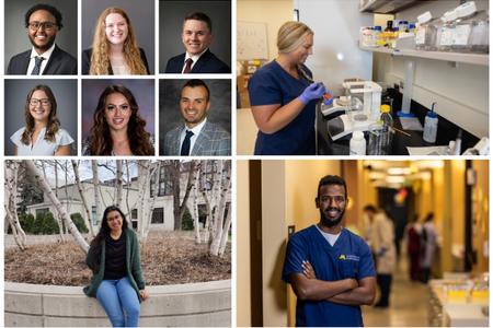 Collage of headshots of nine students
