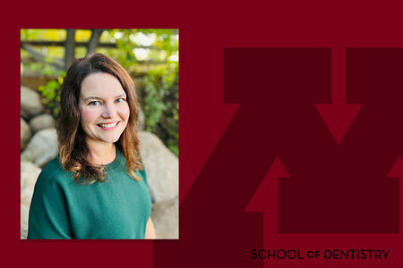 Headshot of Jamie Wade on a branded UMN background