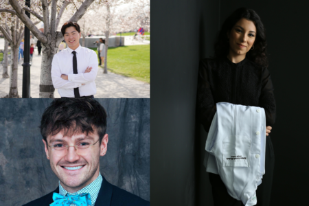 Collage of three students headshots
