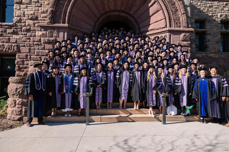 Group photo of graduates at commencement