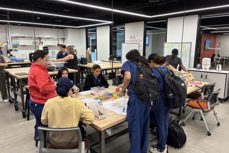 Students participate in hands-on activities at the Makerspace