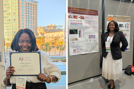 Ajeigbe poses with her award and with her poster
