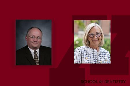 Headshots of Larson and Stull on a branded background
