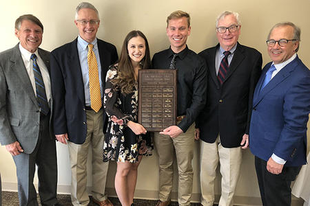 (Left to Right) Dr. Carl Schneider, Executive Director of Northern Minnesota Dental, Dr. Gary Anderson, Dean of the U of M School of Dentistry, Jennifer Enich, Andy Aldrich, Dr. Michael Till, former Dean of the School of Dentistry, and Dr. Michael Zakula,