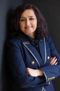 Tamanna Tiwari in navy blue blazer