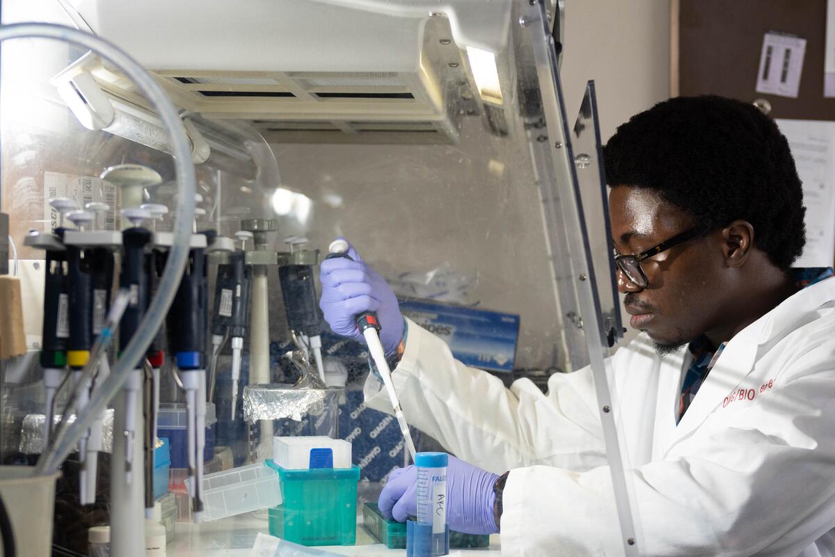 Students working on lab.