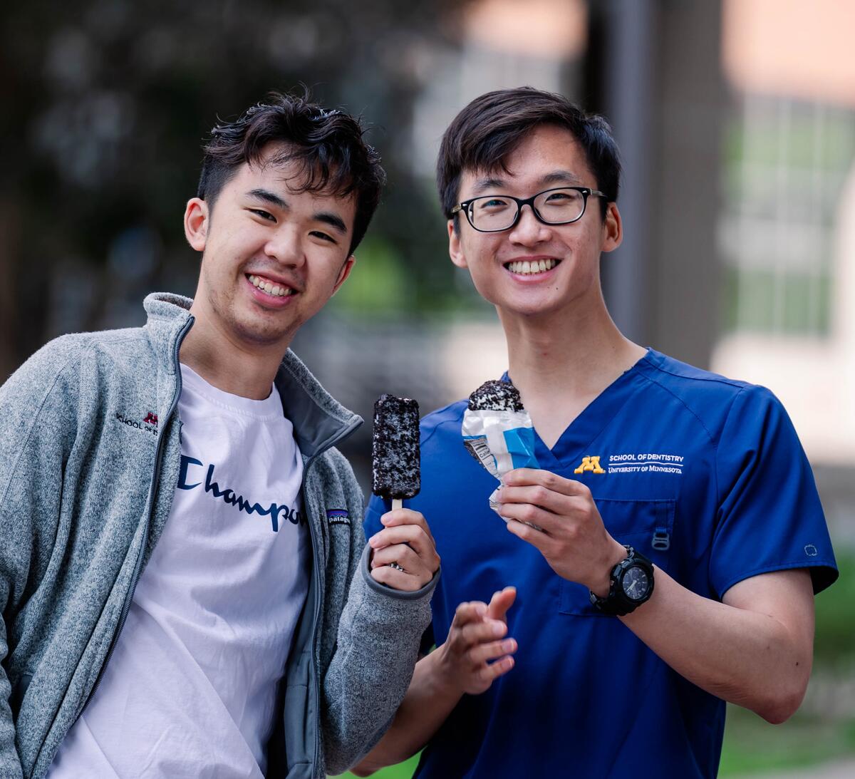 two students with ice cream