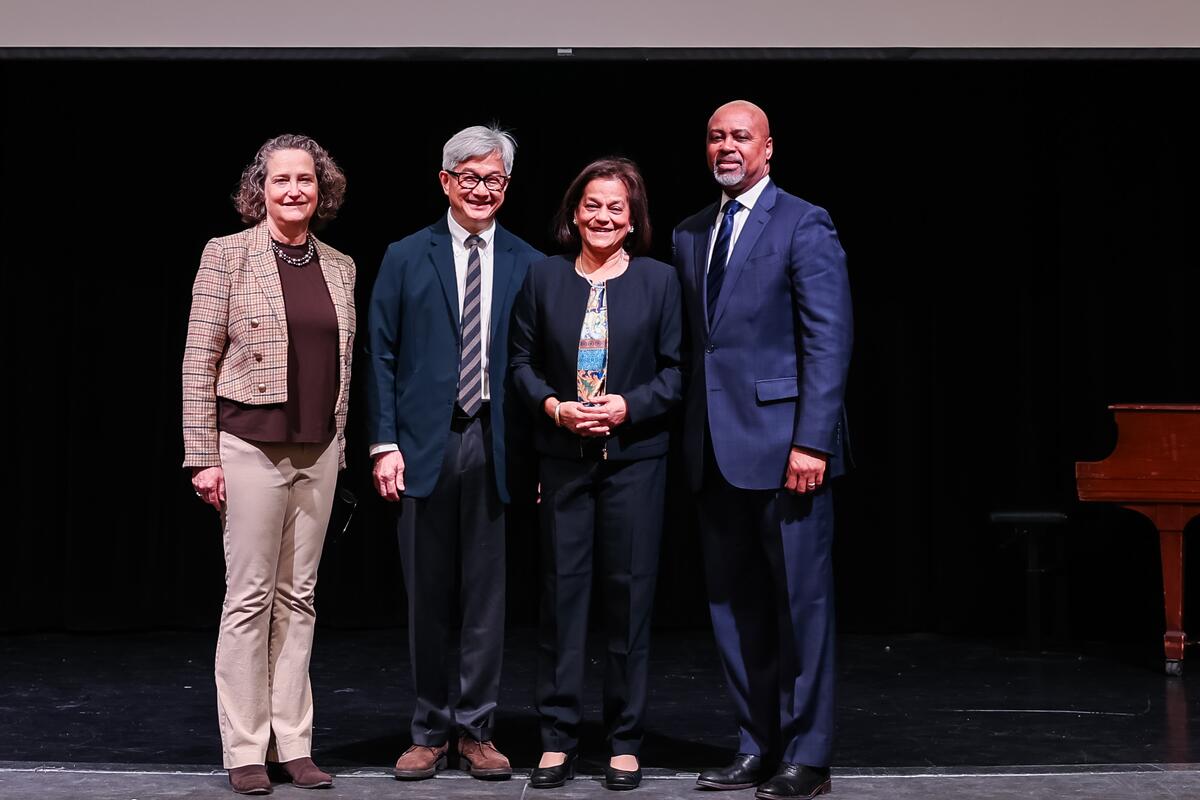 Artinger, Wong, D'Souza, and Mays at Research Day