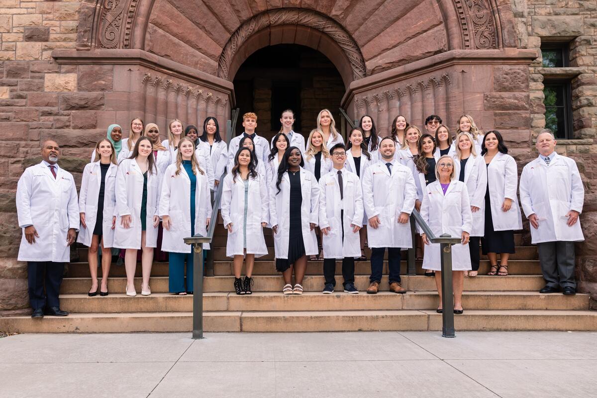 BSDH Class of 2026 group shot at White Coat Ceremony