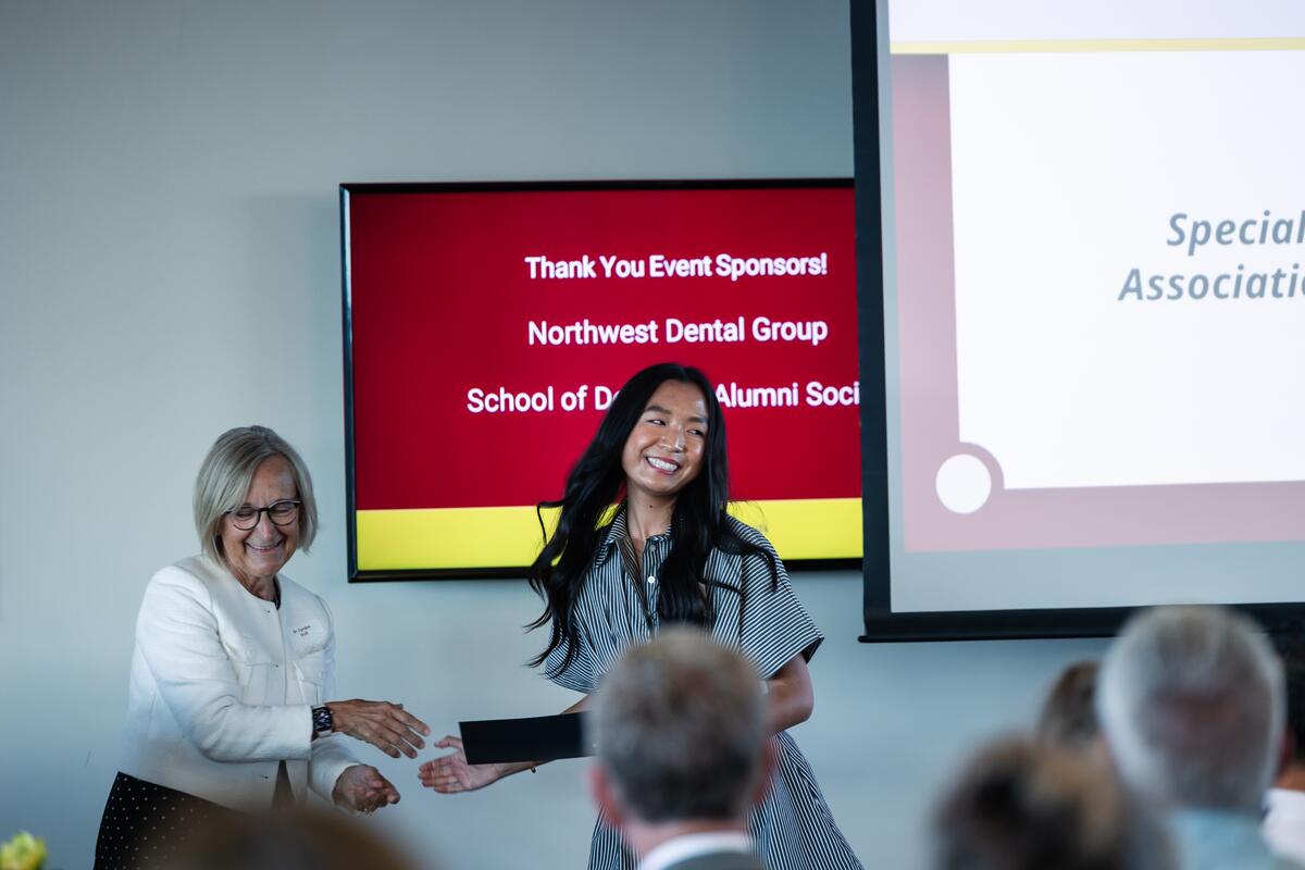 Student receives an award