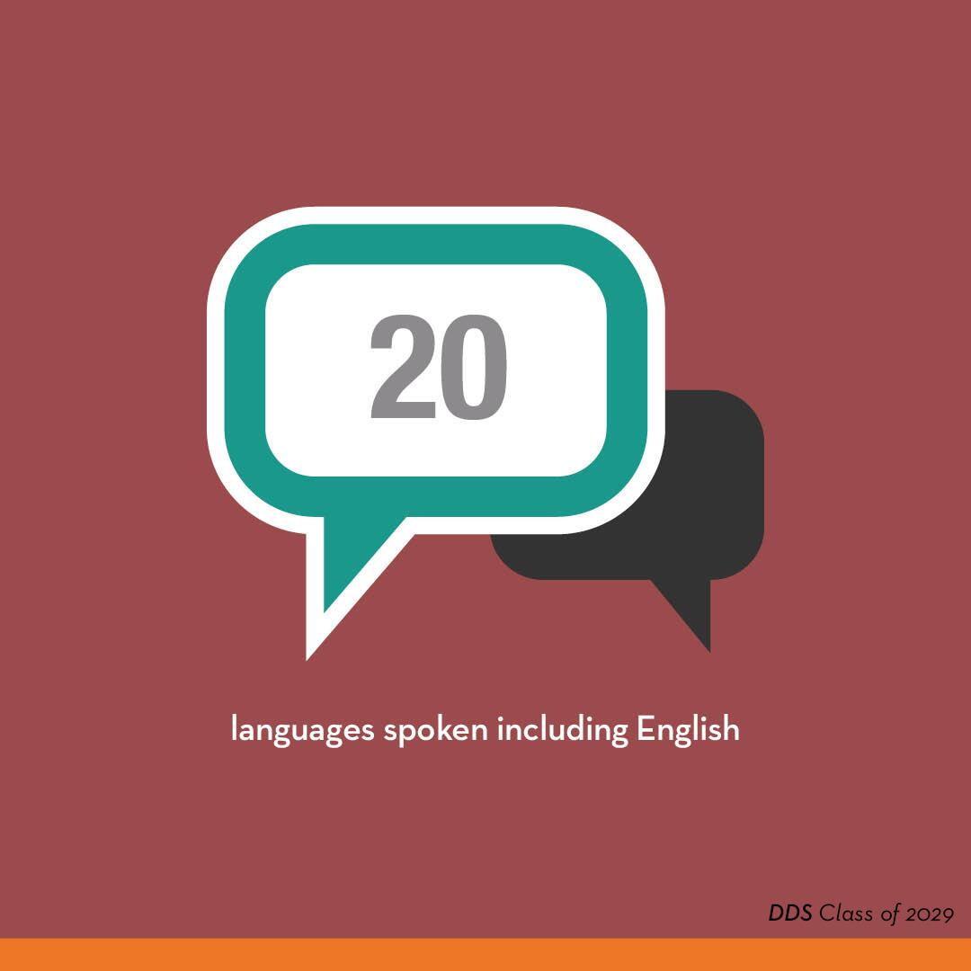 DDS Class of 2029 speaks 20 languages including English