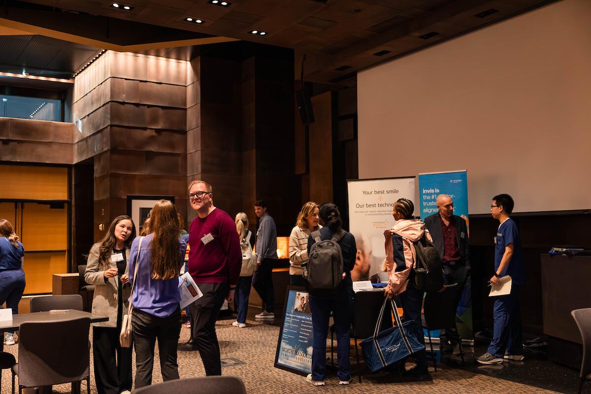 dental vendors table at the all school and alumni reception in mcnamara alumni center