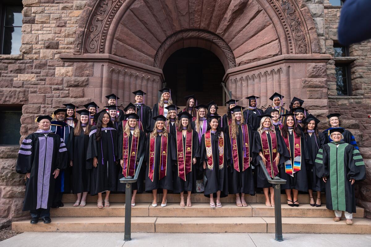Dental Hygiene Class of 2026 group shot in front of Pillsbury Hall