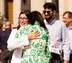 Students celebrate at the 2021 White Coat Ceremony