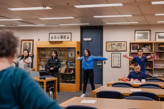 Music students lead stretches