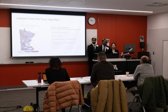 Students presenting research 