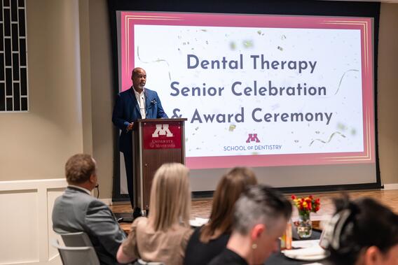 Keith Mays giving remarks at DT Senior Celebration