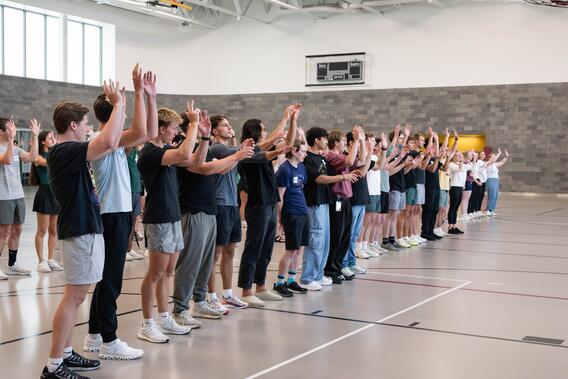 Students enjoy icebreaker activities at orientation