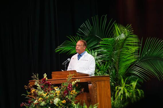 Karl Self delivers remarks at the 2025 White Coat Ceremony