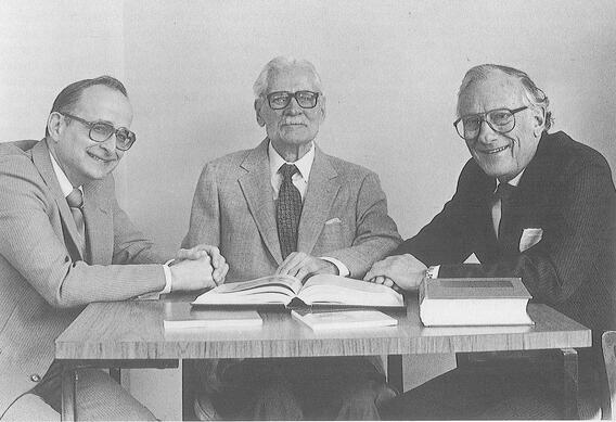 Bandt with fellow chairmen of peridontics Raymond Johnson and Erwin Schaffer