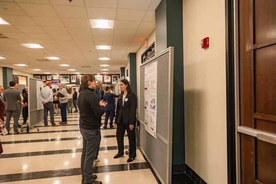 Students present their research posters at Research Day