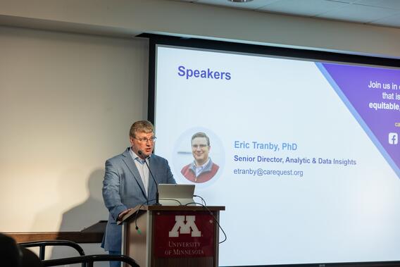 Tranby presents his keynote presentation