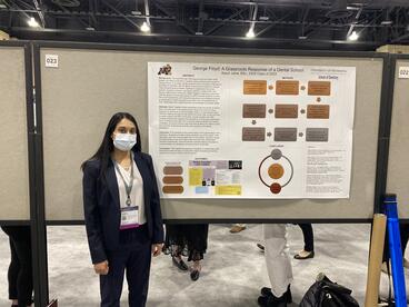 Arpun Johal presents her poster at ADEA