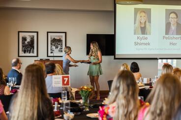 Kylie Shimek receives Sigma Phi Alpha award