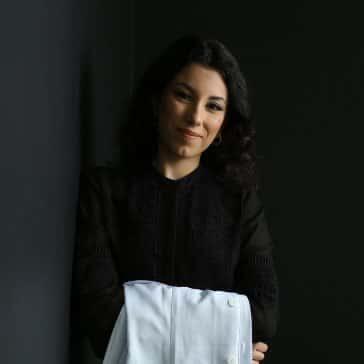 advanced learner with white coat