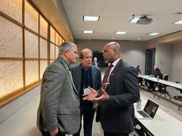 Mays speaks with representatives at the Capitol