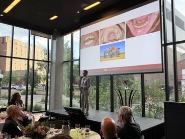 Huang presents at the Summer Celebration of Donors