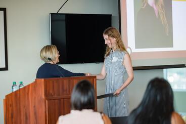 Latterell receives her award