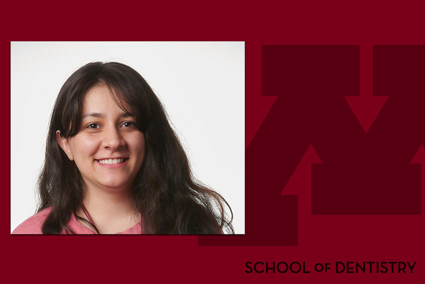 Headshot of Parandis Kazemi on a University of Minnesota branded background