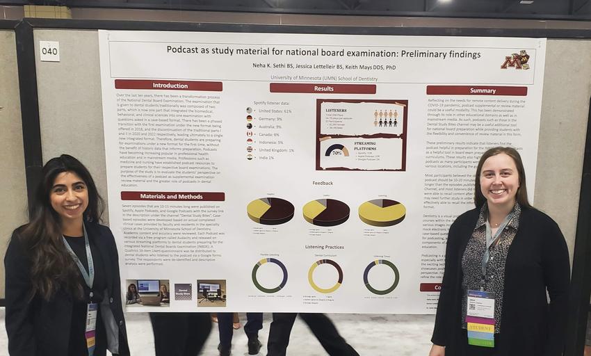 Neha Sethi and Jessica Lellettier present their poster at ADEA