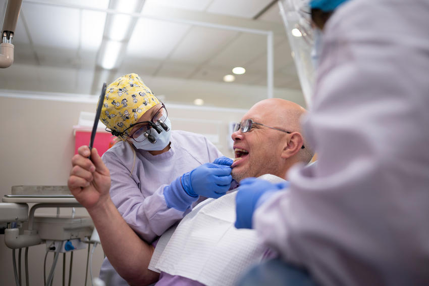 patient receives prosthodontic care