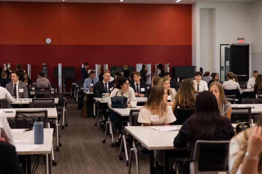 Incoming students at orientation