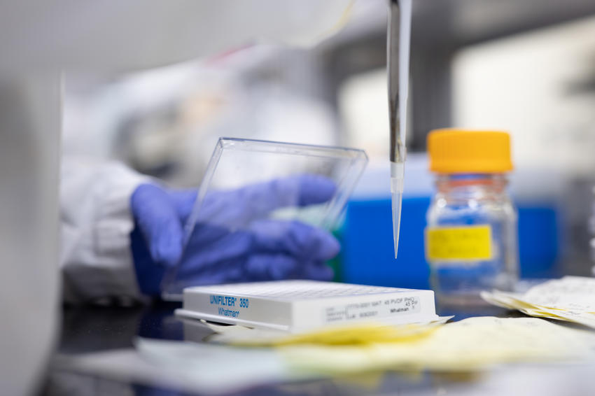 Lab work being performed.