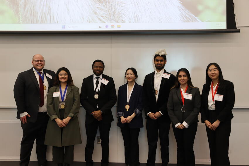 Group photo of students at CLARON case competition