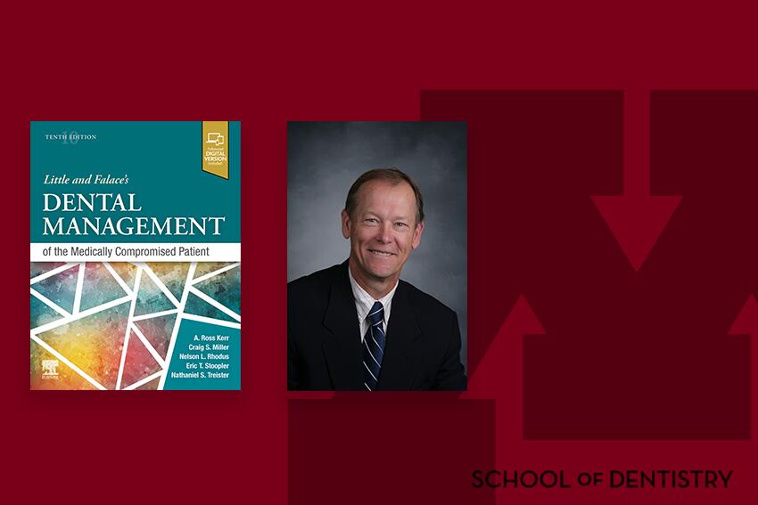 Cover of Dental Management and a headshot of Nelson Rhodus on a branded background